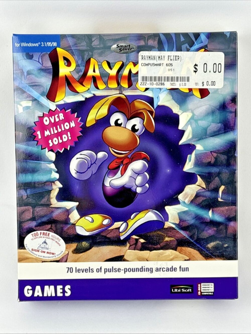 Rayman Special Edition Big Box PC Game (1998) New Sealed Rare